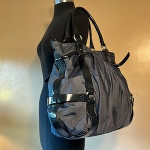 Cole Haan Large Navy Nylon with Leather Trim Tote